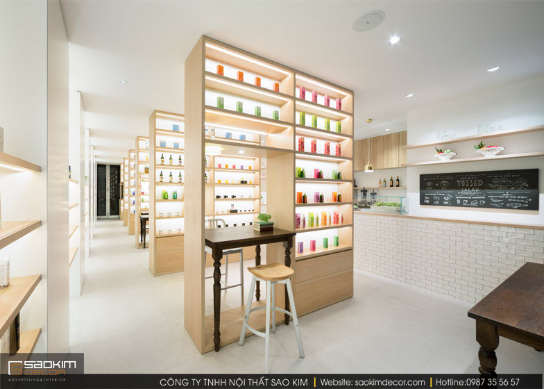 Thiết kế nội thất shop với vẻ đẹp hài hòa nhờ màu sắc
