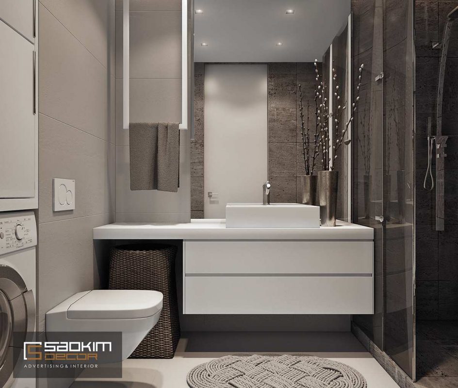 Thiết kế nội thất phòng tắm chung cư Golden Land
