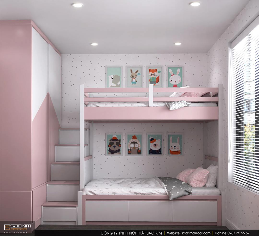Thiết kế phòng ngủ chung cư cho bé - chung cư Sky Central