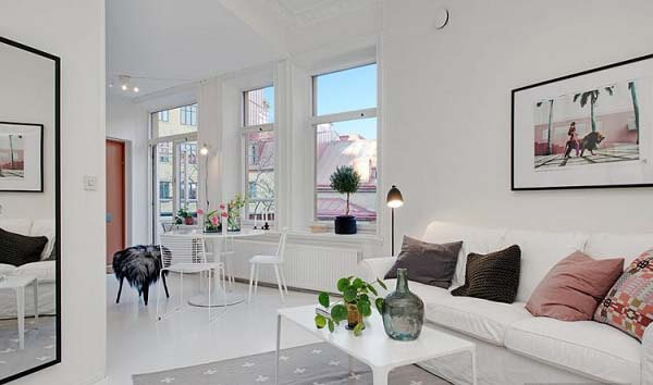 Gam màu trắng sáng tạo nên vẻ đẹp hiện đại cho căn hộ