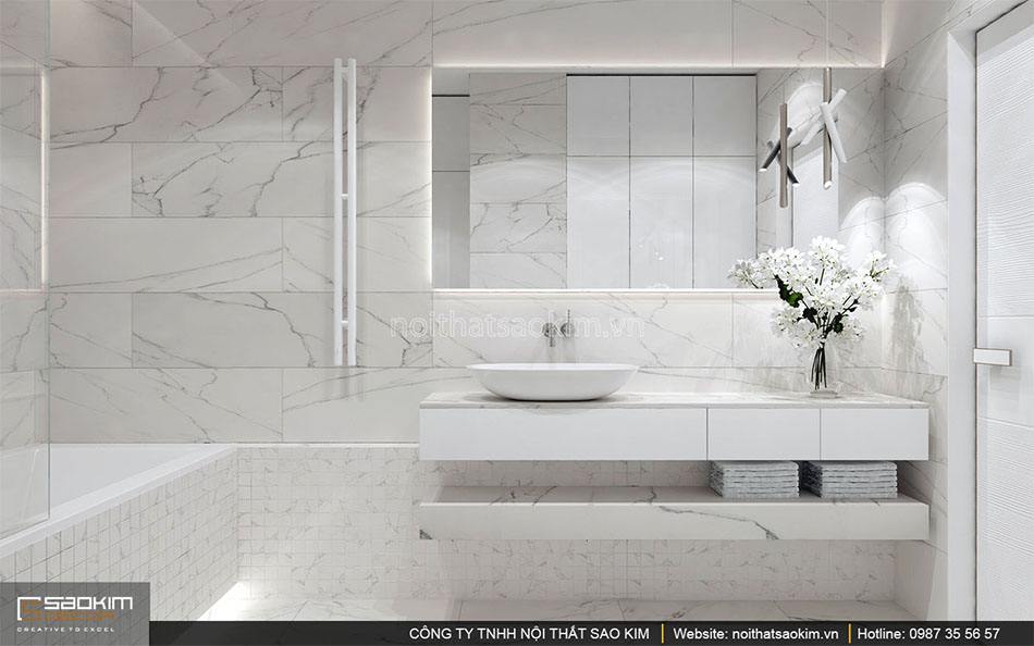 Thiết kế nội thất phòng tắm căn hộ duplex - Golden Westlake