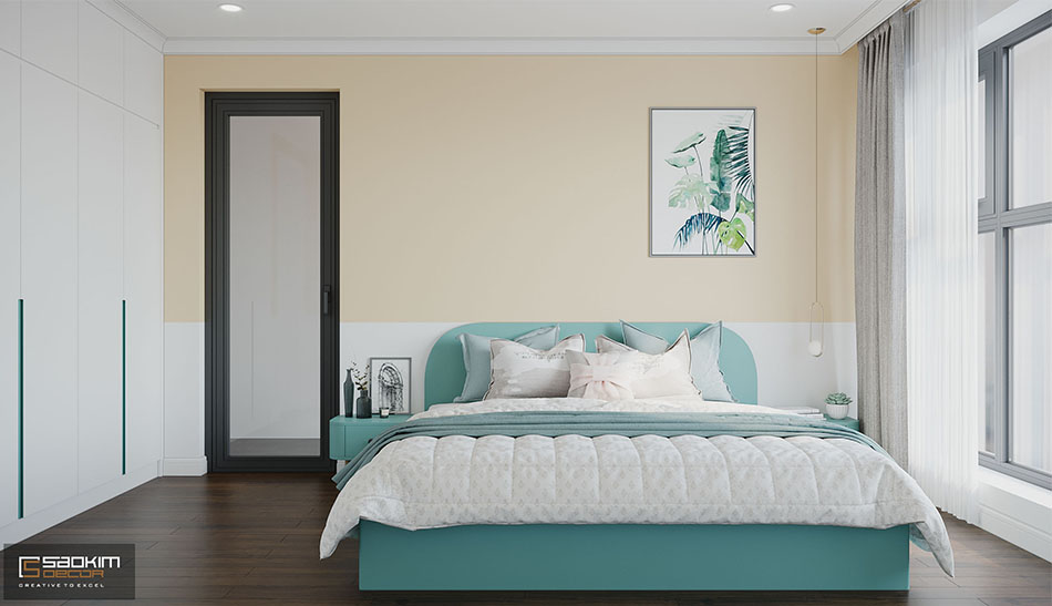 Thiết kế nội thất phòng ngủ master chung cư Scandinavian dự án Sunshine Garden