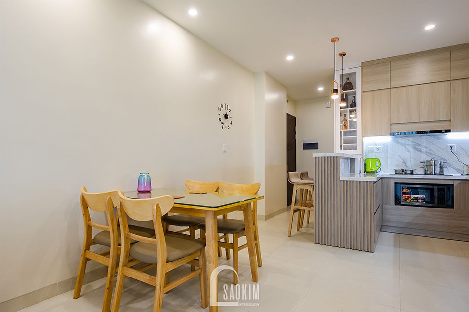 Hoàn thiện nội thất phòng ăn nhà chung cư đẹp 80m2 PCC1 Thanh Xuân
